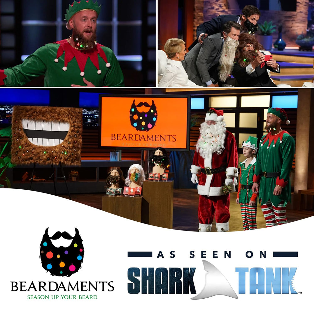 Beardaments Glitterbeard holiday look with beard ornaments for complete style.