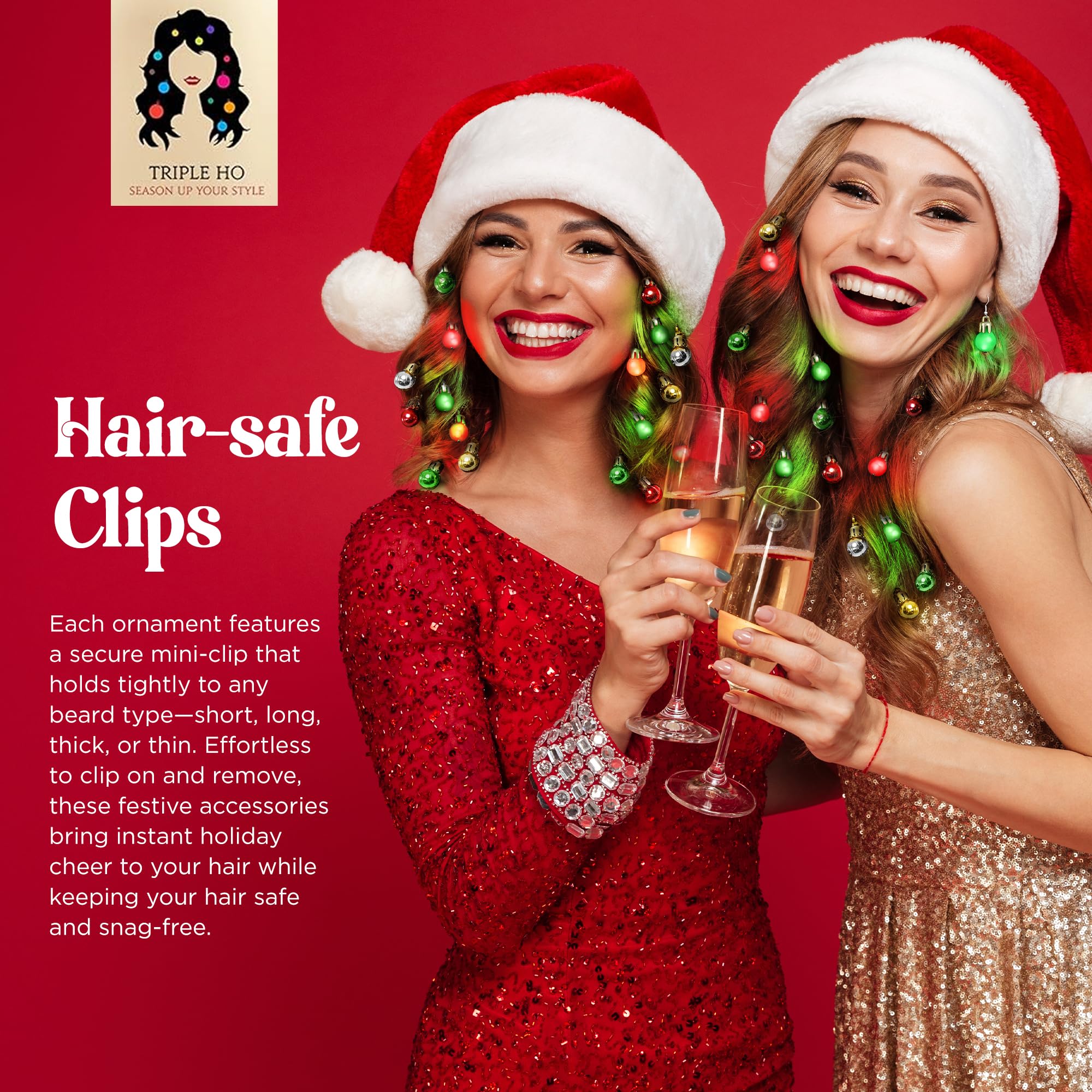 Beardaments secure clip design fits all hair types for versatile styling.