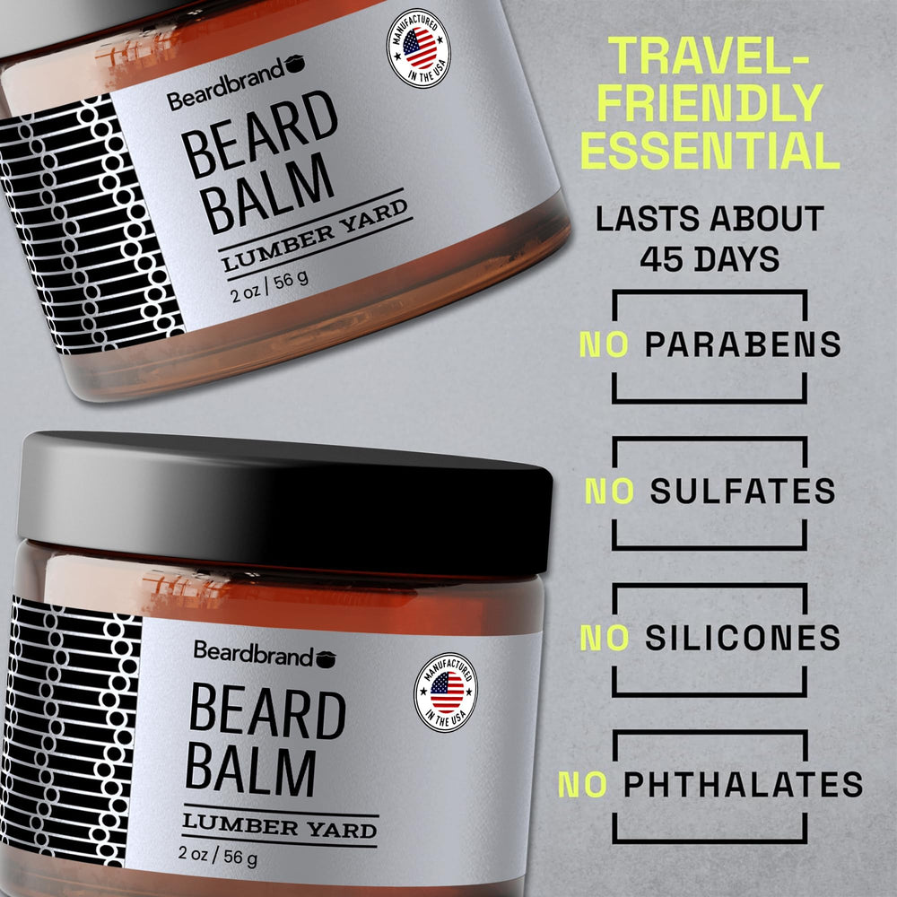 Beardbrand Utility Balm on beard adds subtle shine and refined texture.