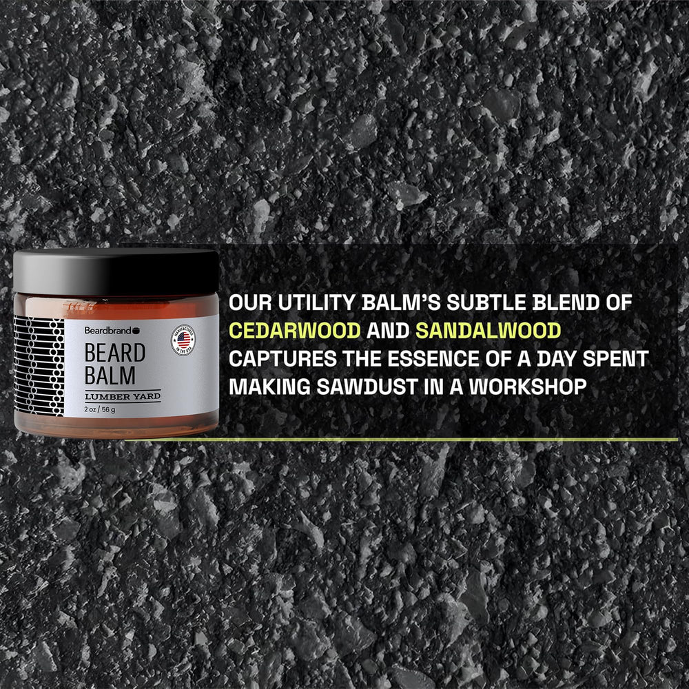 Beardbrand Utility Balm applied to dry skin for nourishing relief.