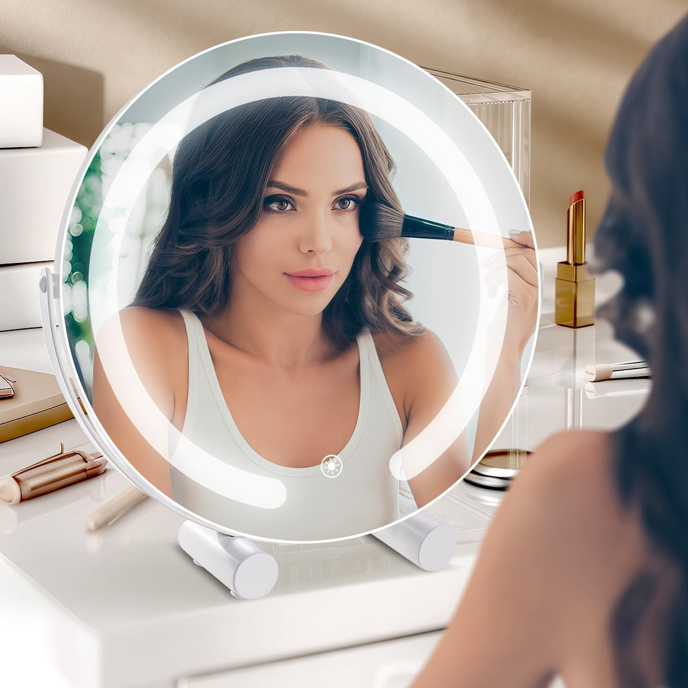 Bearolve vanity mirror showing 3-color light mode for adaptable task lighting.