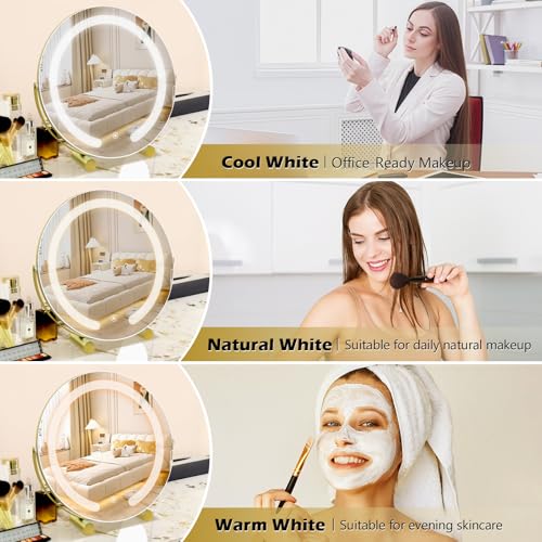 Bearolve vanity mirror dimmable brightness allows daytime to evening lighting.