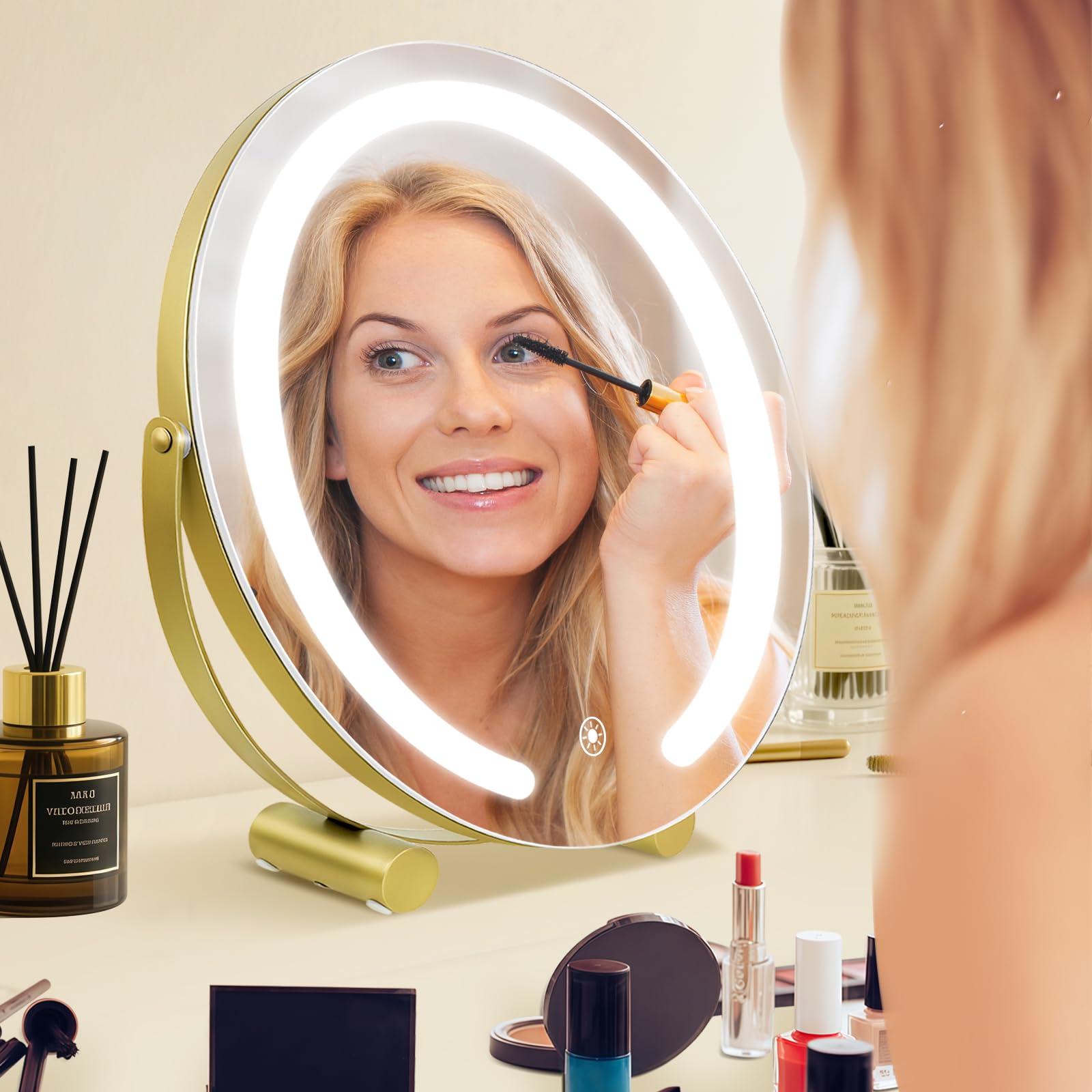 Bearolve vanity mirror durable die-cast aluminum frame withstands daily use.