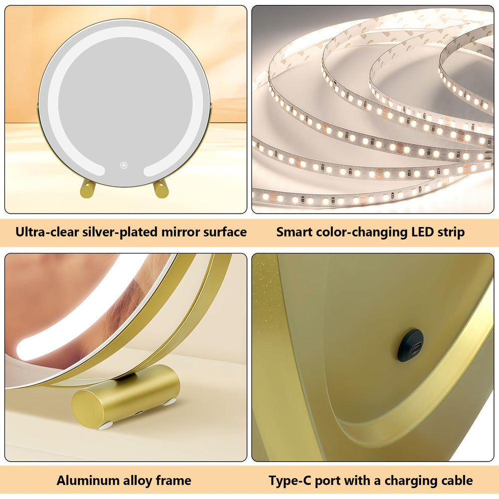 Bearolve vanity mirror front view with smart touch panel for easy control.