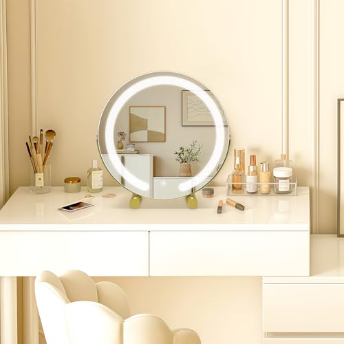 Bearolve vanity mirror 360-degree rotation enables flexible angles for precise makeup.
