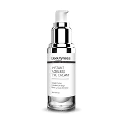 Beatool Instant Ageless Eye Cream bottle closeup showing targeted under-eye lift.