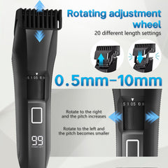 Beatslm beard trimmer blade close-up highlighting stainless steel blades for smooth cuts.