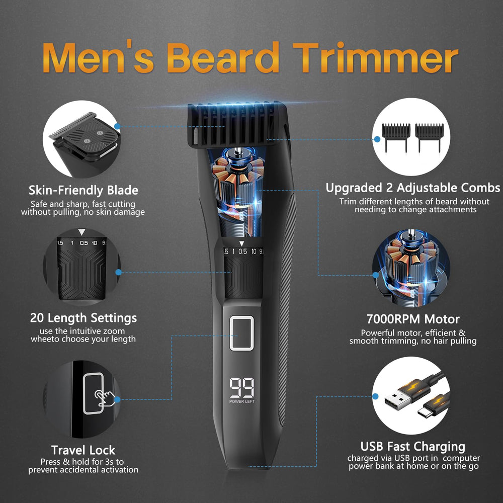 Beatslm Manscape 3-in-1 trimming heads for ball, foil, and nose grooming versatility.