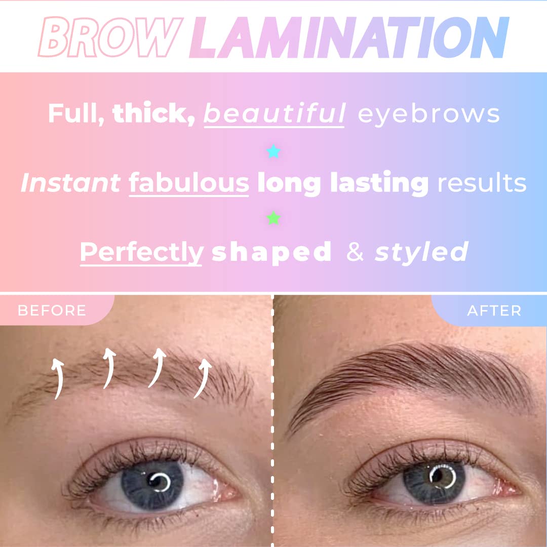 Beau Lashes brow lamination results showing fuller, defined brows