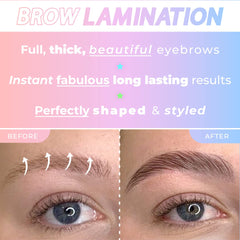 Beau Lashes brow lamination results showing fuller, defined brows