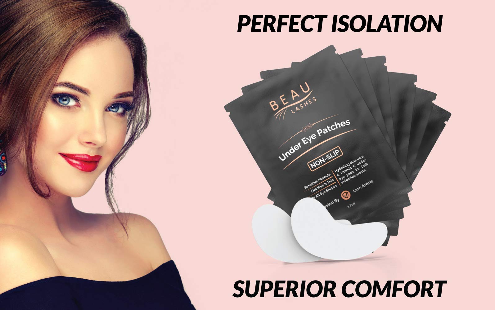 Beau Lashes professional lash technician use image underscores salon-ready results.