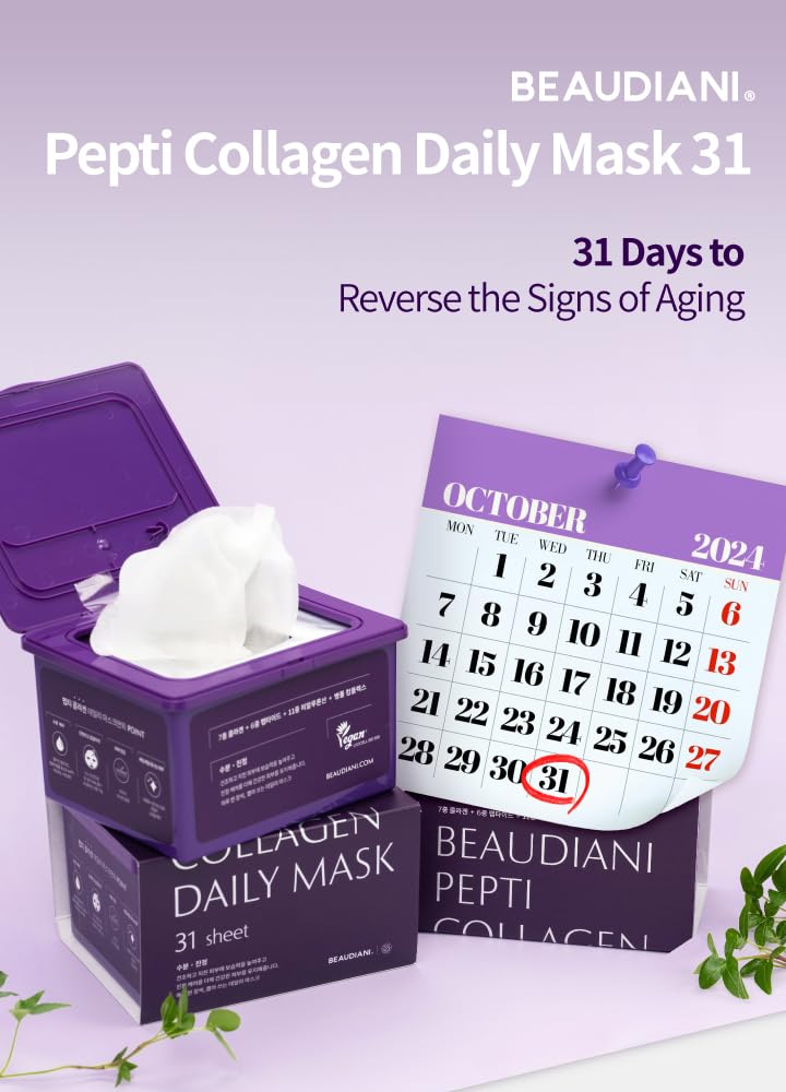 BEAUDIANI Pepti Collagen Mask with hyaluronic acid illustrates deep moisture.