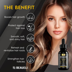 Beaueli dual-action growth targets hair and beard areas.