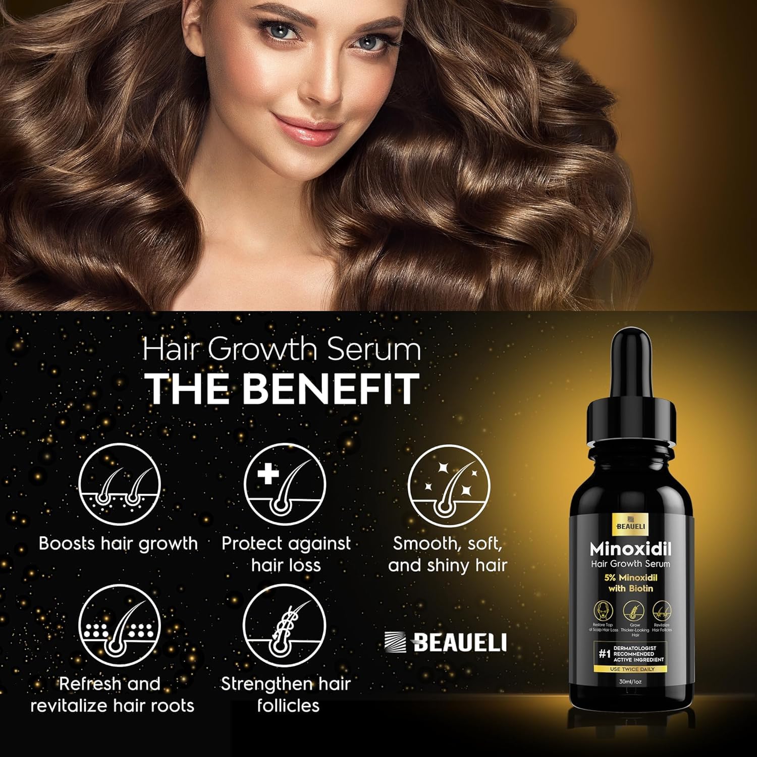 Beaueli beard-application scene demonstrates easy, precise application for beard regrowth.
