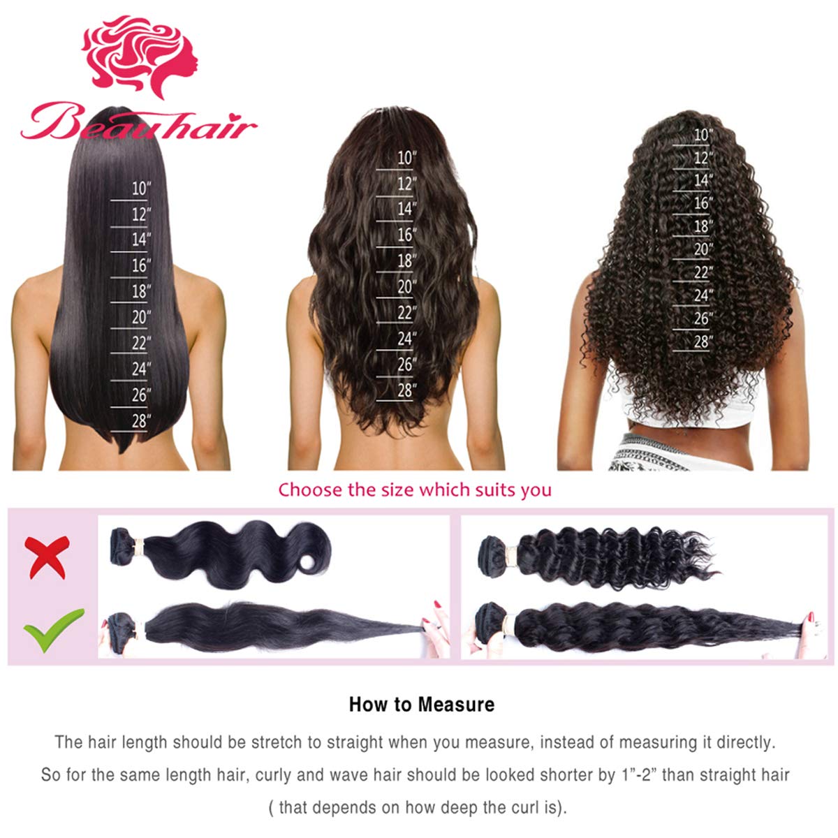 Beauhair natural black color ready for bleaching or dyeing to customize shade.