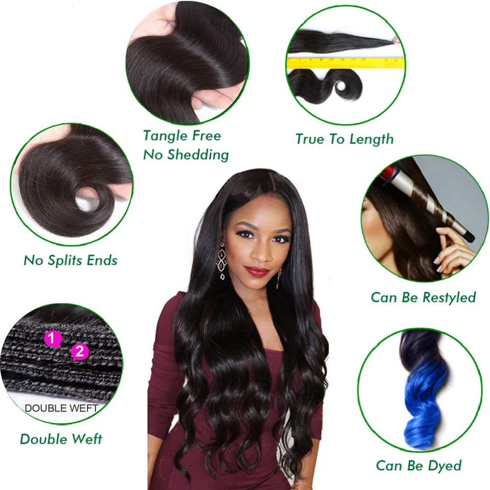 Beauhair soft silky Brazilian hair offering easy styling and comfort.