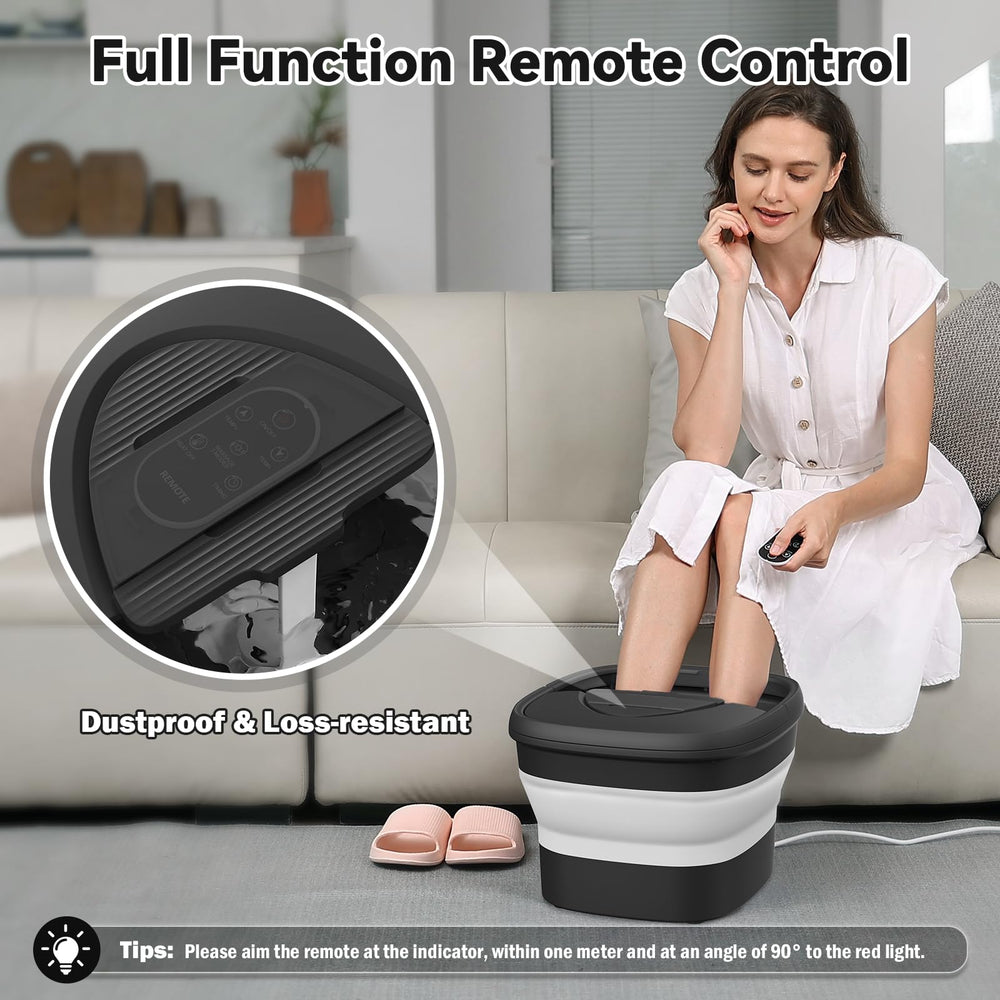 Beaumoi foot spa temperature control from 95 to 118 degrees for warm or cool soaking.