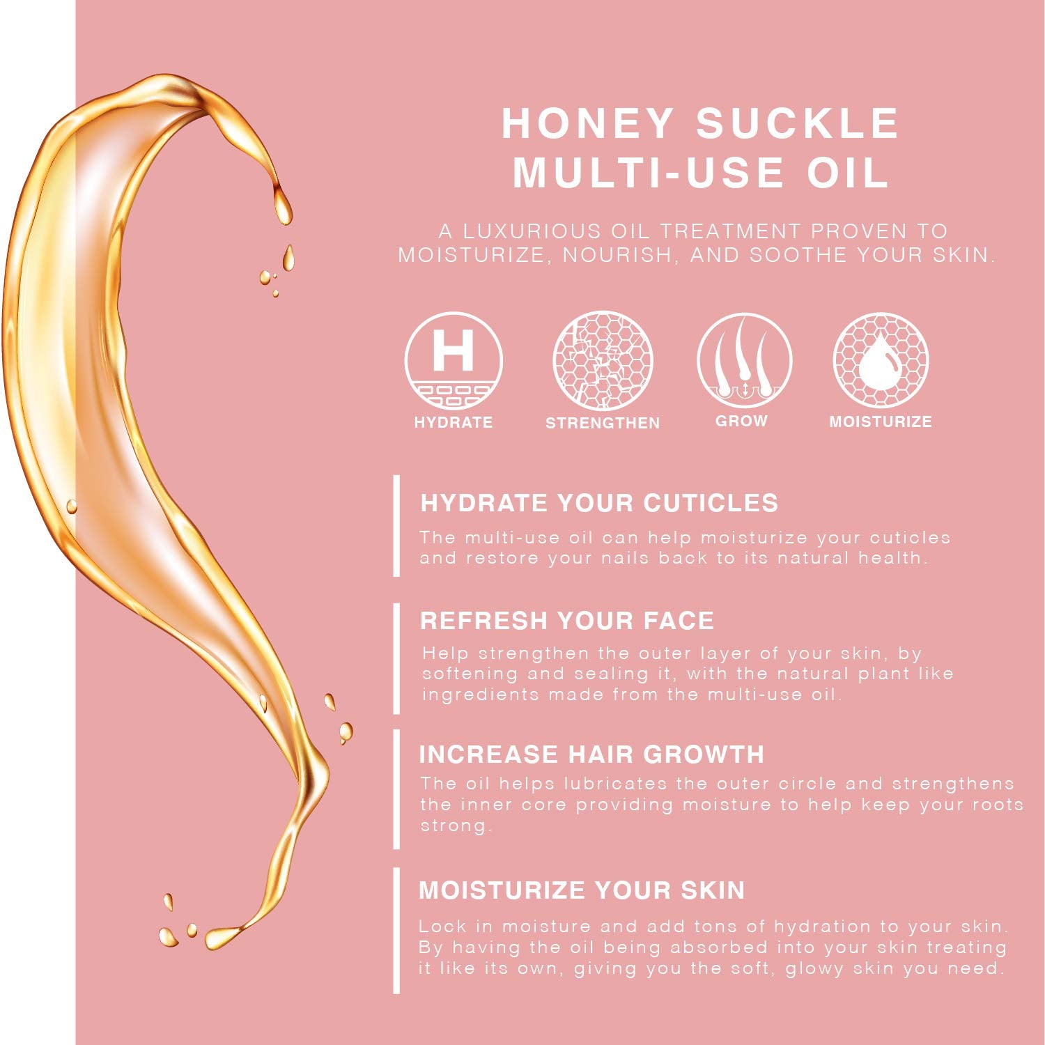BEAUTE DE PROVENCE Honey Suckle oil on body for deep hydration and softness
