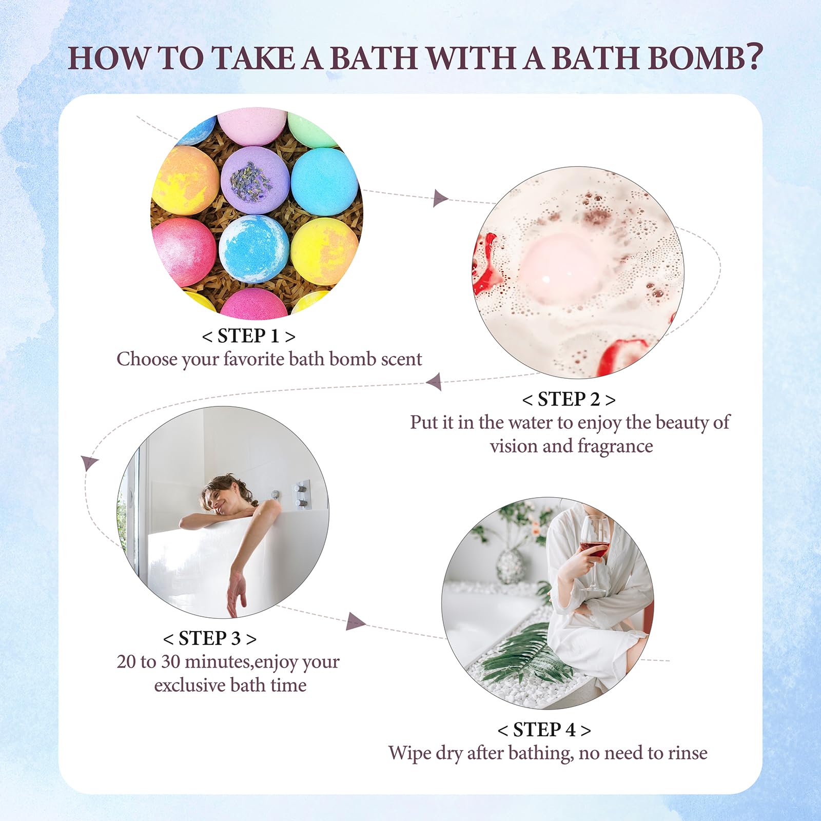 Beautifier Life bath bombs dissolve quickly releasing fragrance and bubbles.