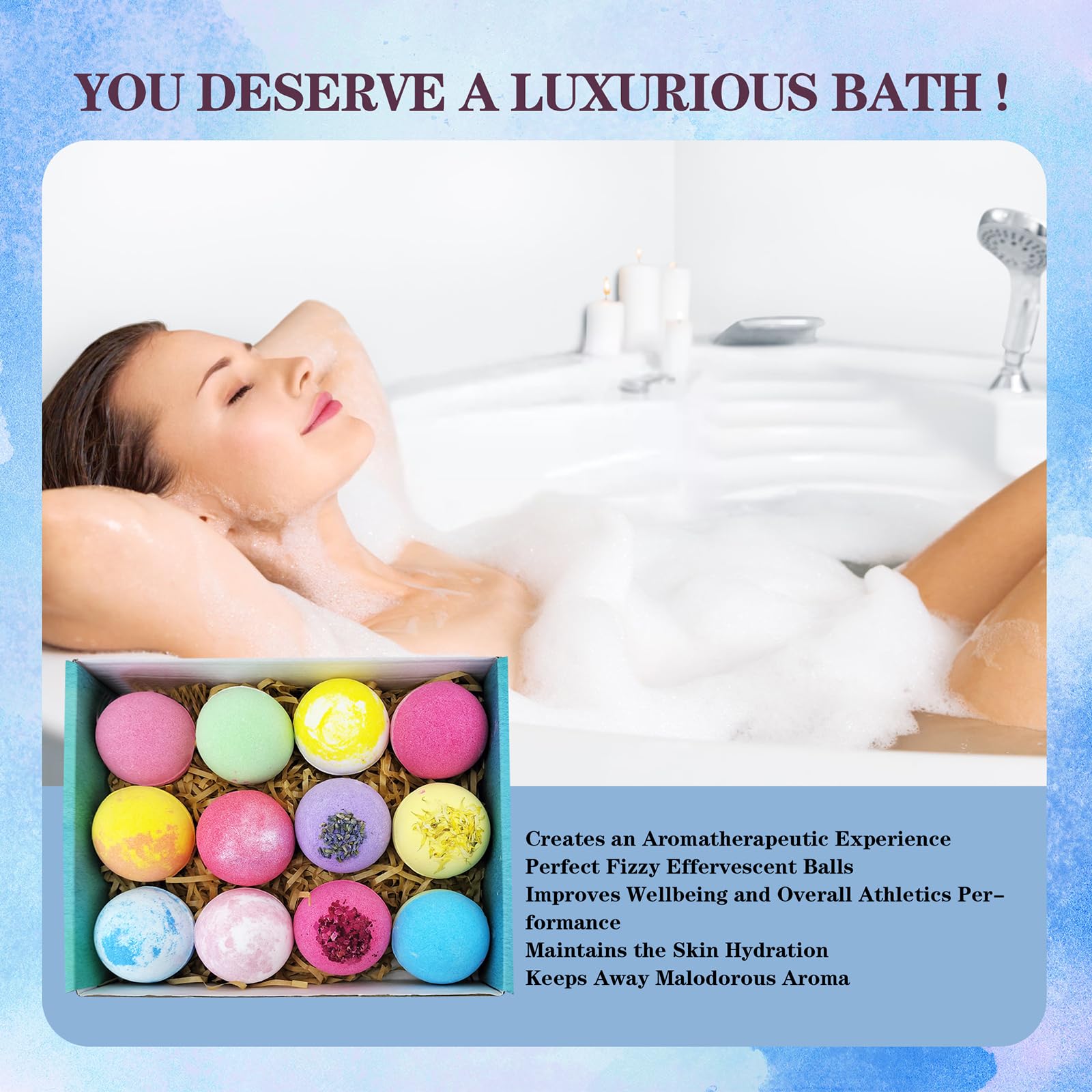 Beautifier Life bath bombs contain coconut oil and shea butter to hydrate skin.