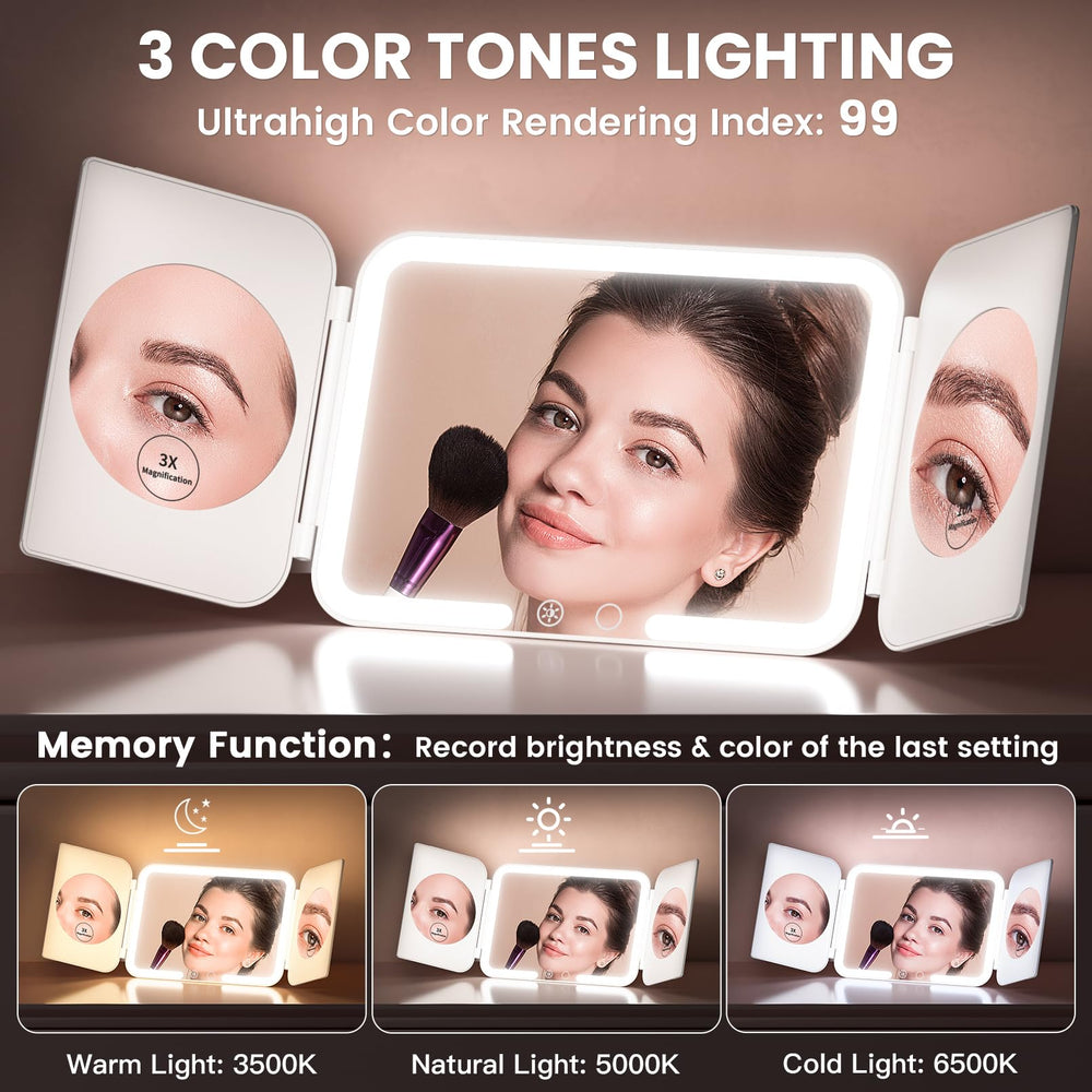 Beautifive mirror with LED lighting offers three color temps for accurate lighting