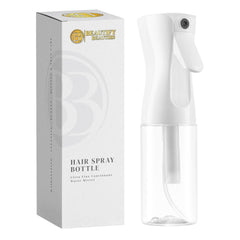 BeautifyBeauties hair spray bottle demonstrates a 360 mist for even dampening.