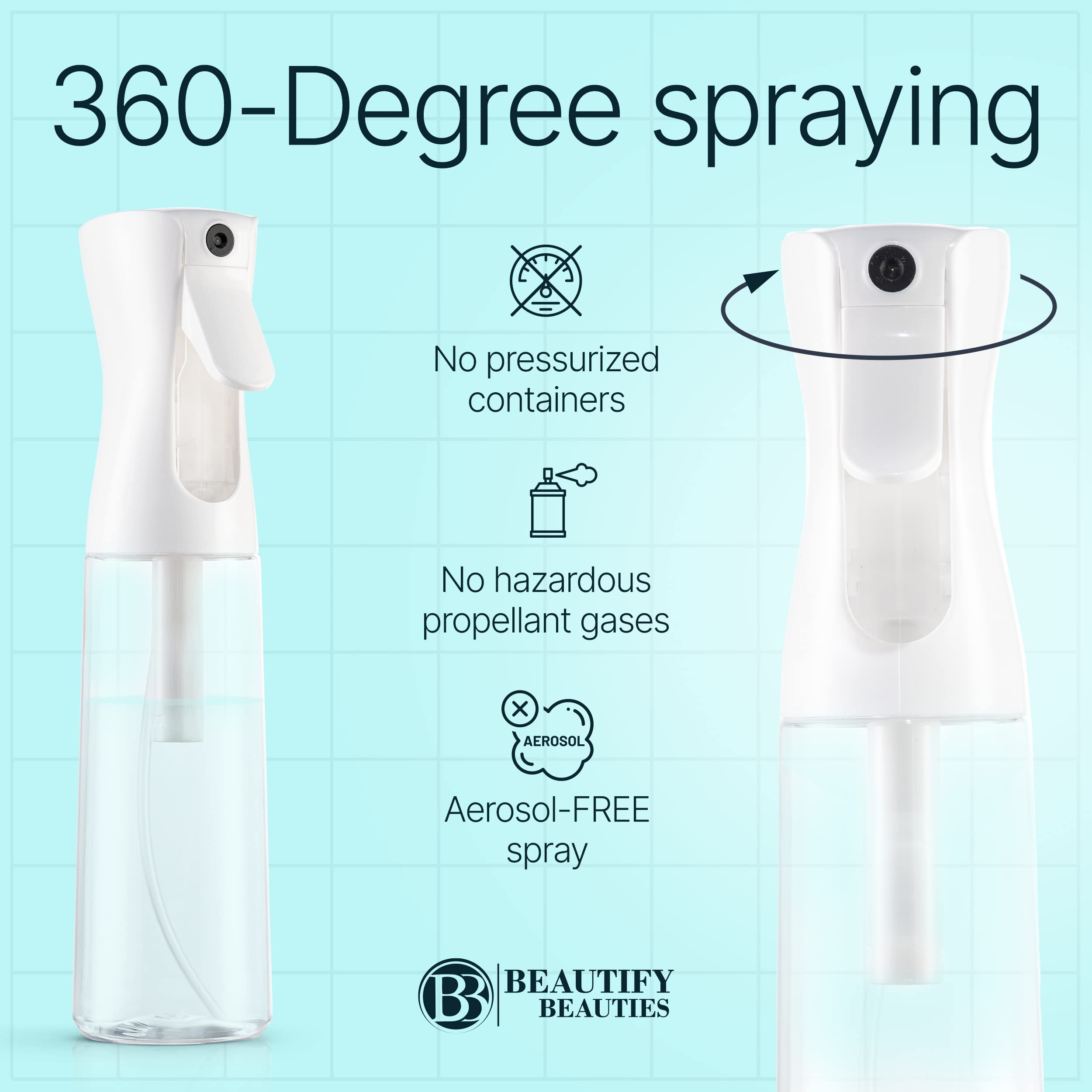  BeautifyBeauties clear design shows remaining liquid and mist intensity.