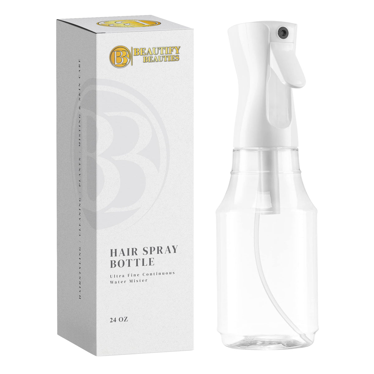 BeautifyBeauties spray bottle continuous mister for hair styling with even mist