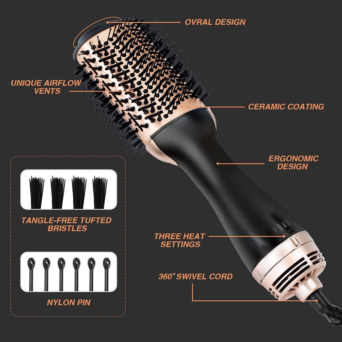 Beautimeter ceramic coating protects hair from heat during styling.