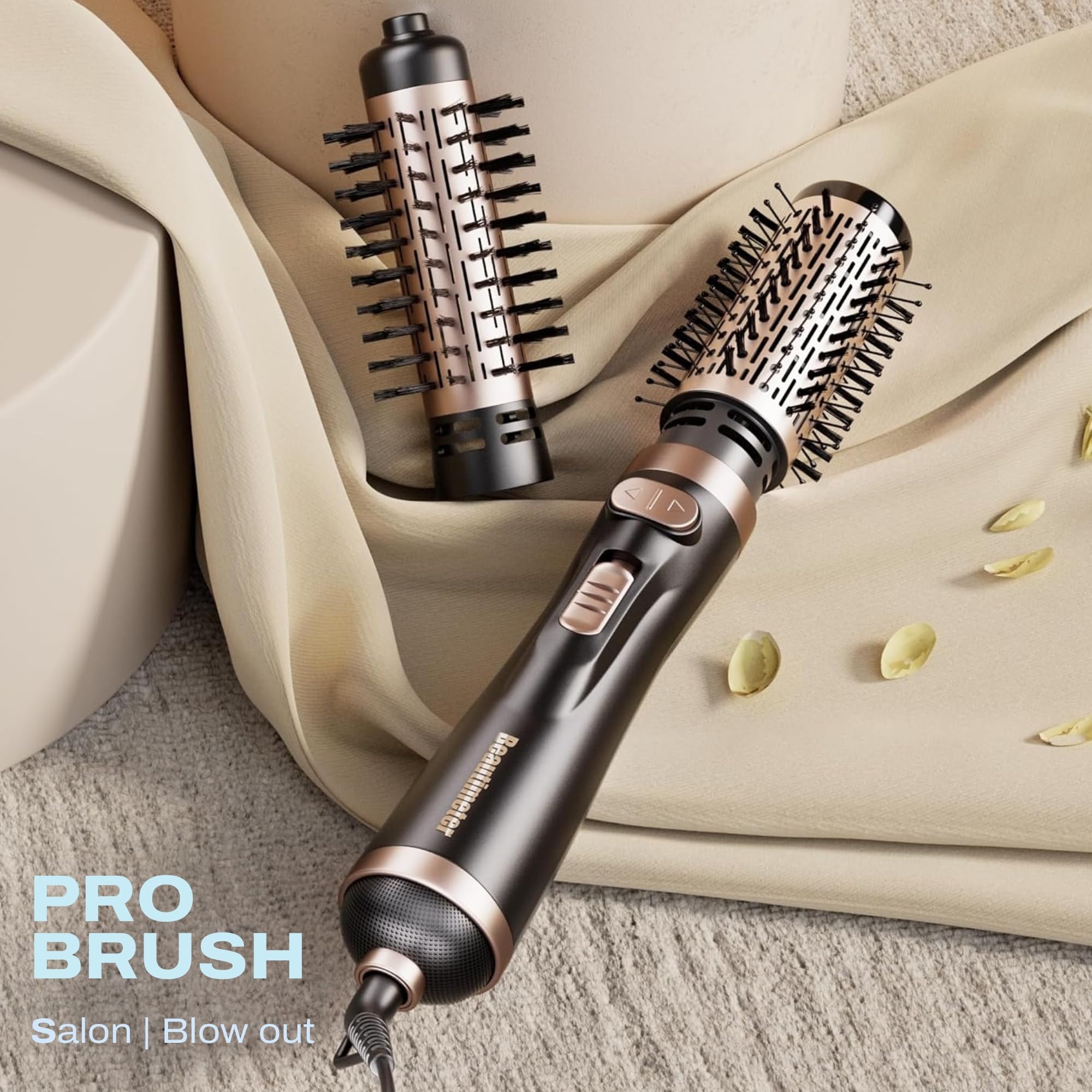 Beautimeter 2-inch attachment close-up for smooth curls.