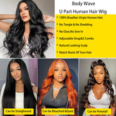 Beautkol U Part wig styling-ready hair capable of straightening, curling, dyeing