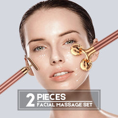 Beauty Bar 2-in-1 face massager T-shape demonstrates precise contouring use