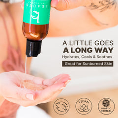 Closeup of Beauty by Earth Aloe Gel texture, emphasizing a lightweight, non-sticky formula.