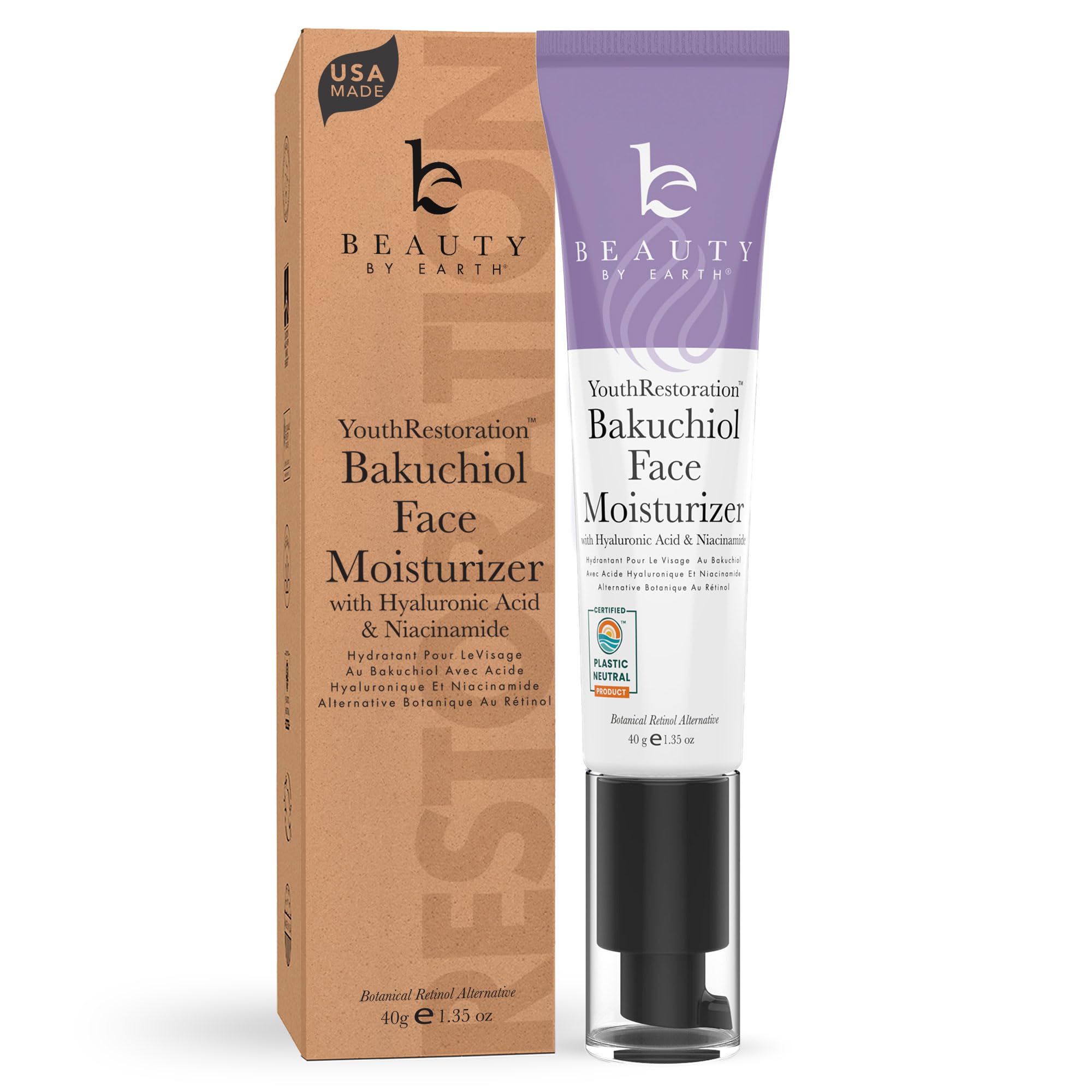 Beauty by Earth anti-aging moisturizer jar closeup for smoother skin.