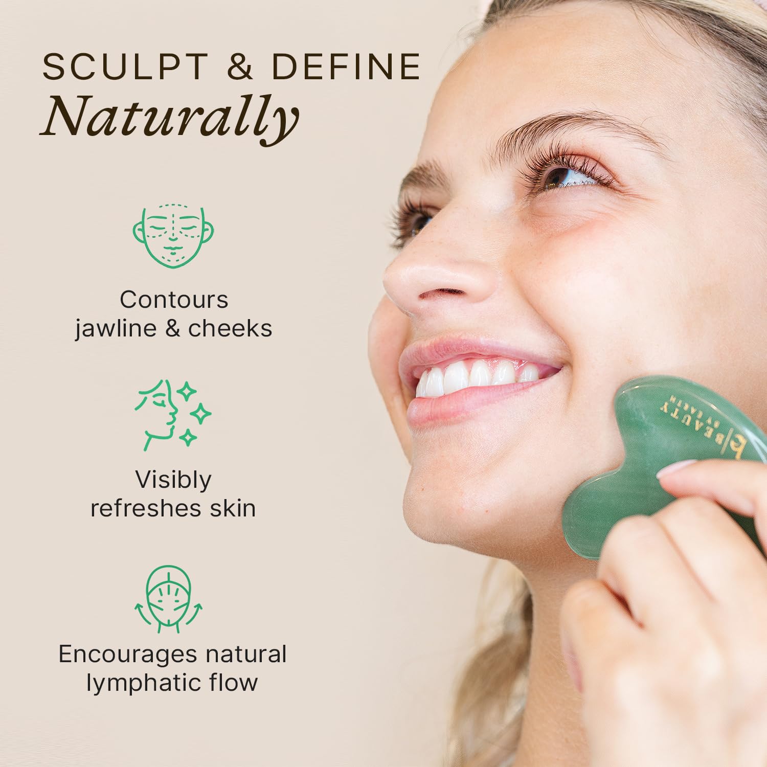 Beauty by Earth aventurine jade facial stone cools and smooths skin.