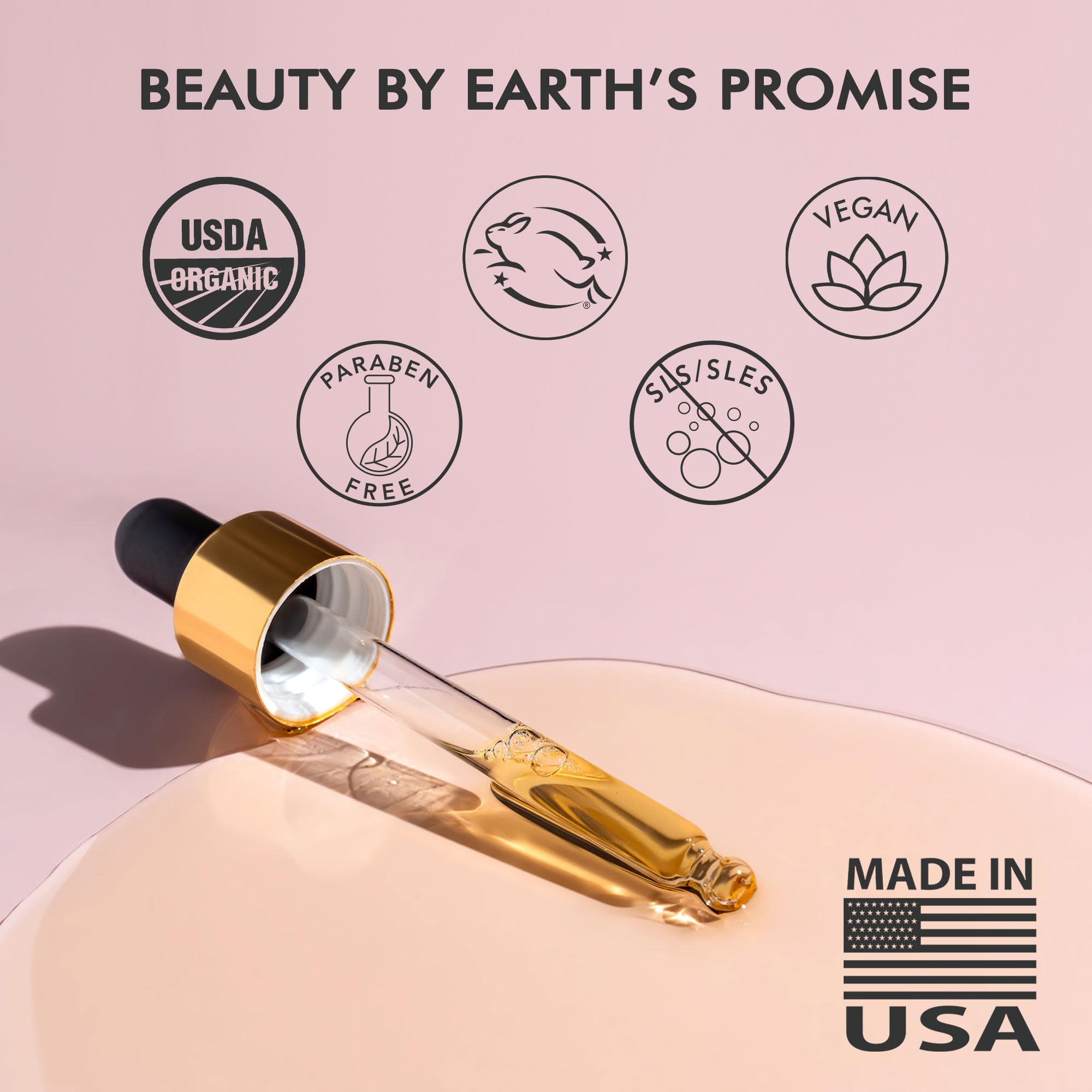 Beauty by Earth Balance Face Oil applied on hand for hydration