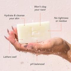 Beauty by Earth shaving bar lavender oil close-up for calming routine
