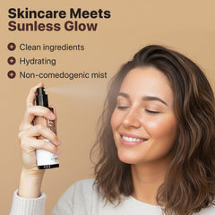 Beauty by Earth bronzing face spray mist organic ingredients support a clean, natural look.
