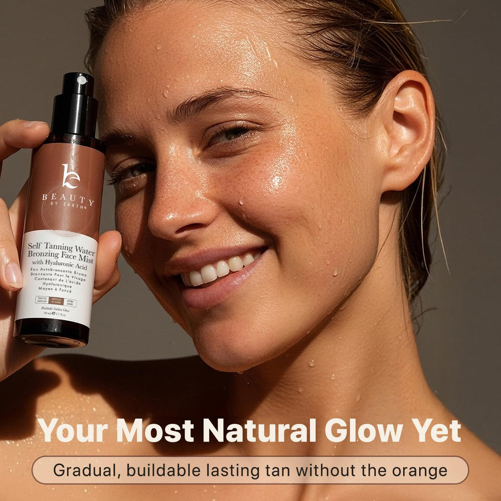 Beauty by Earth bronzing face spray mist usa-made quality and skin-friendly ingredients.