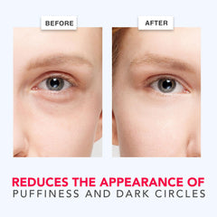 Beauty by Earth caffeine eye cream bottle pump demonstrates easy daily application for brightened eyes