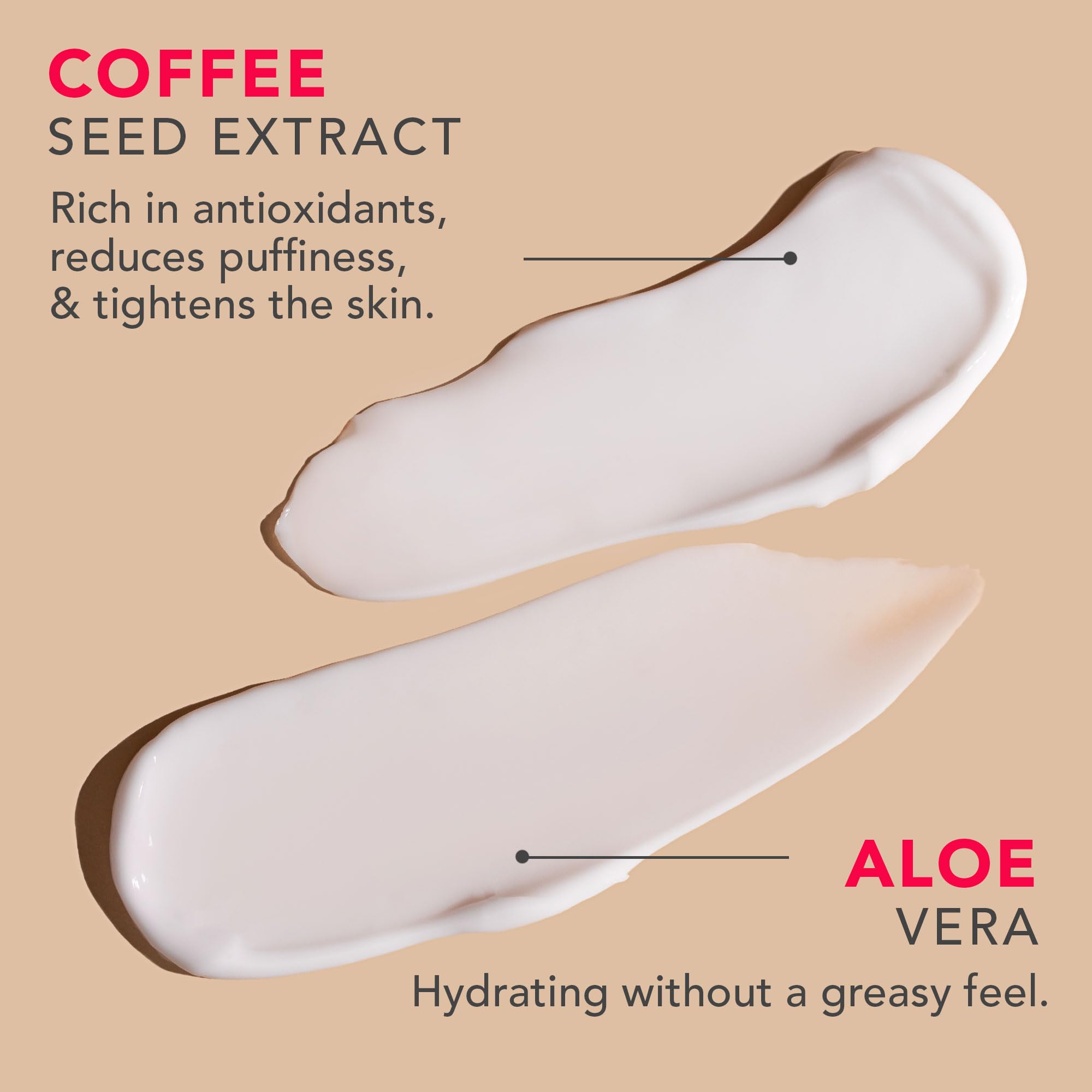 Beauty by Earth caffeine eye cream USA-made label conveys trusted, small-batch quality