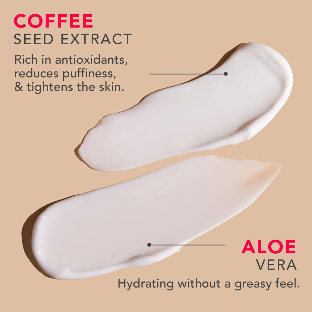 Beauty by Earth caffeine eye cream USA-made label conveys trusted, small-batch quality