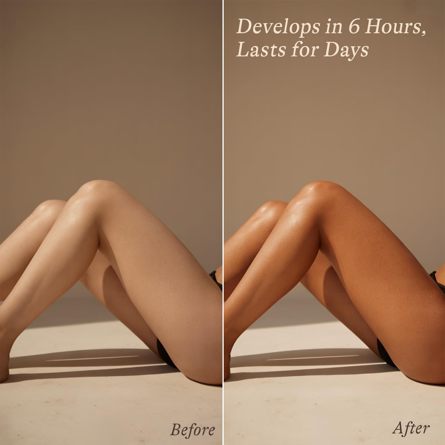 Beauty by Earth tan color develops in hours for a natural glow