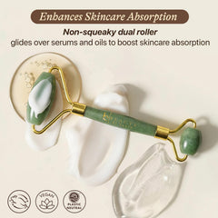 Beauty by Earth ergonomic handle jade roller for comfortable facial massages