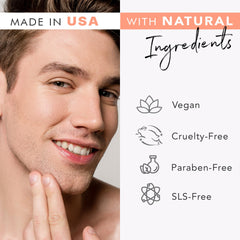 Beauty by Earth face wash foaming application demonstrates deep cleansing and pore refresh