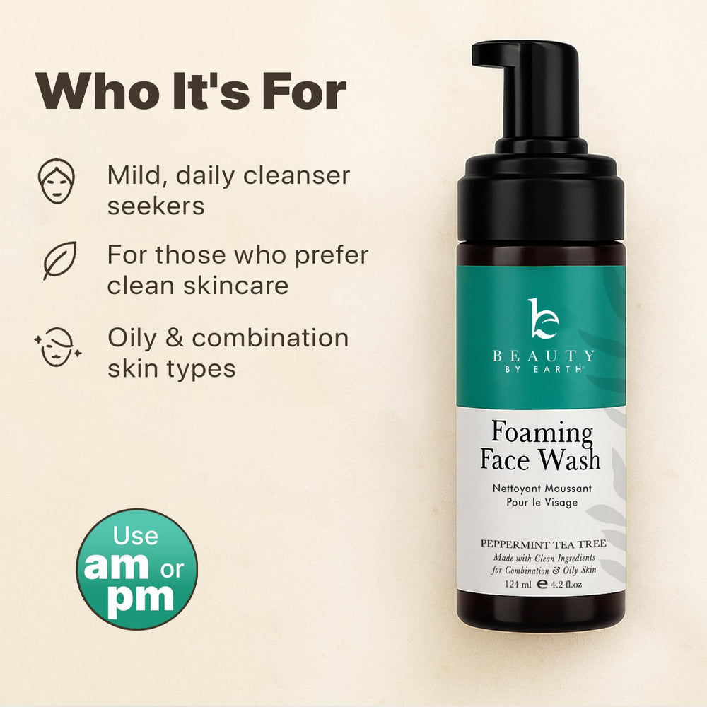 Beauty by Earth foaming face wash daily use supports fresh mornings and routine skincare.