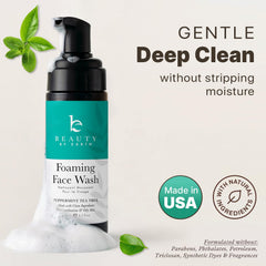 Beauty by Earth foaming face wash ingredients aloe highlight soothing hydration and natural care.