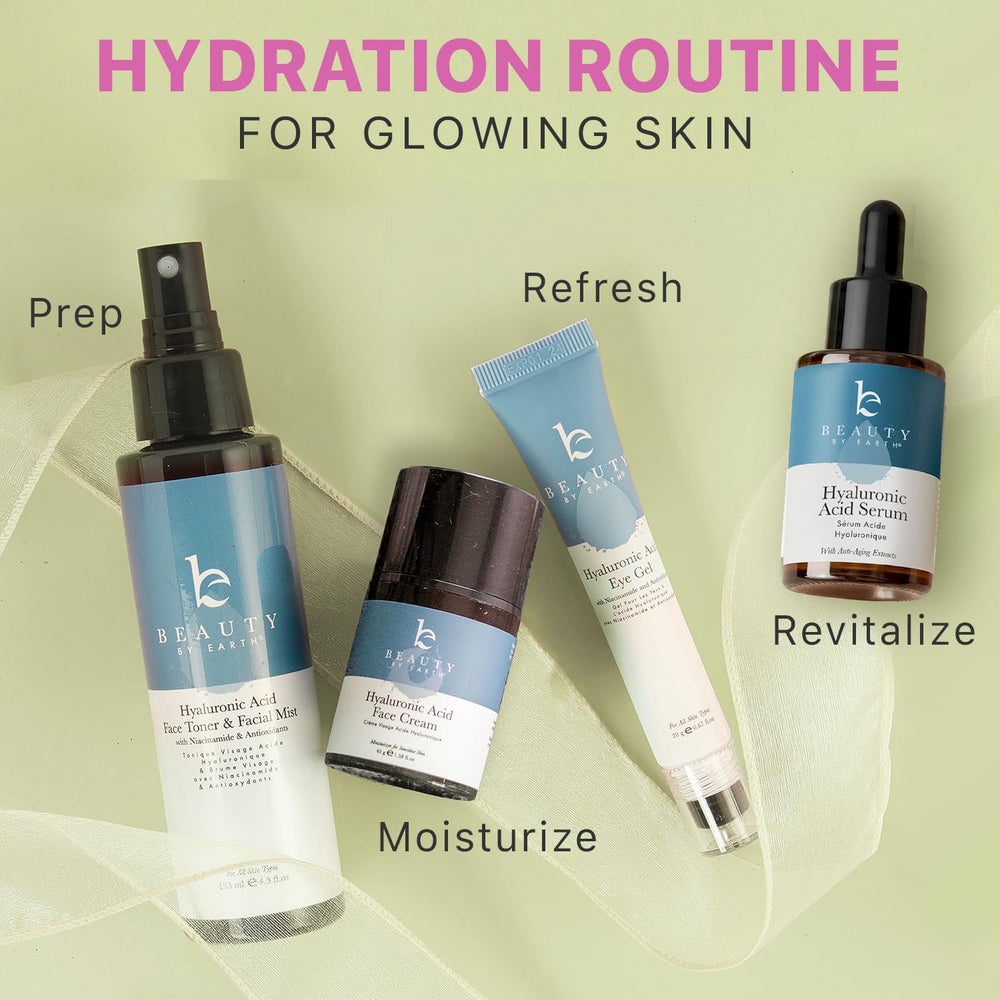 Beauty by Earth hyaluronic moisturizer jar closeup shows clean, organic ingredients for dry skin