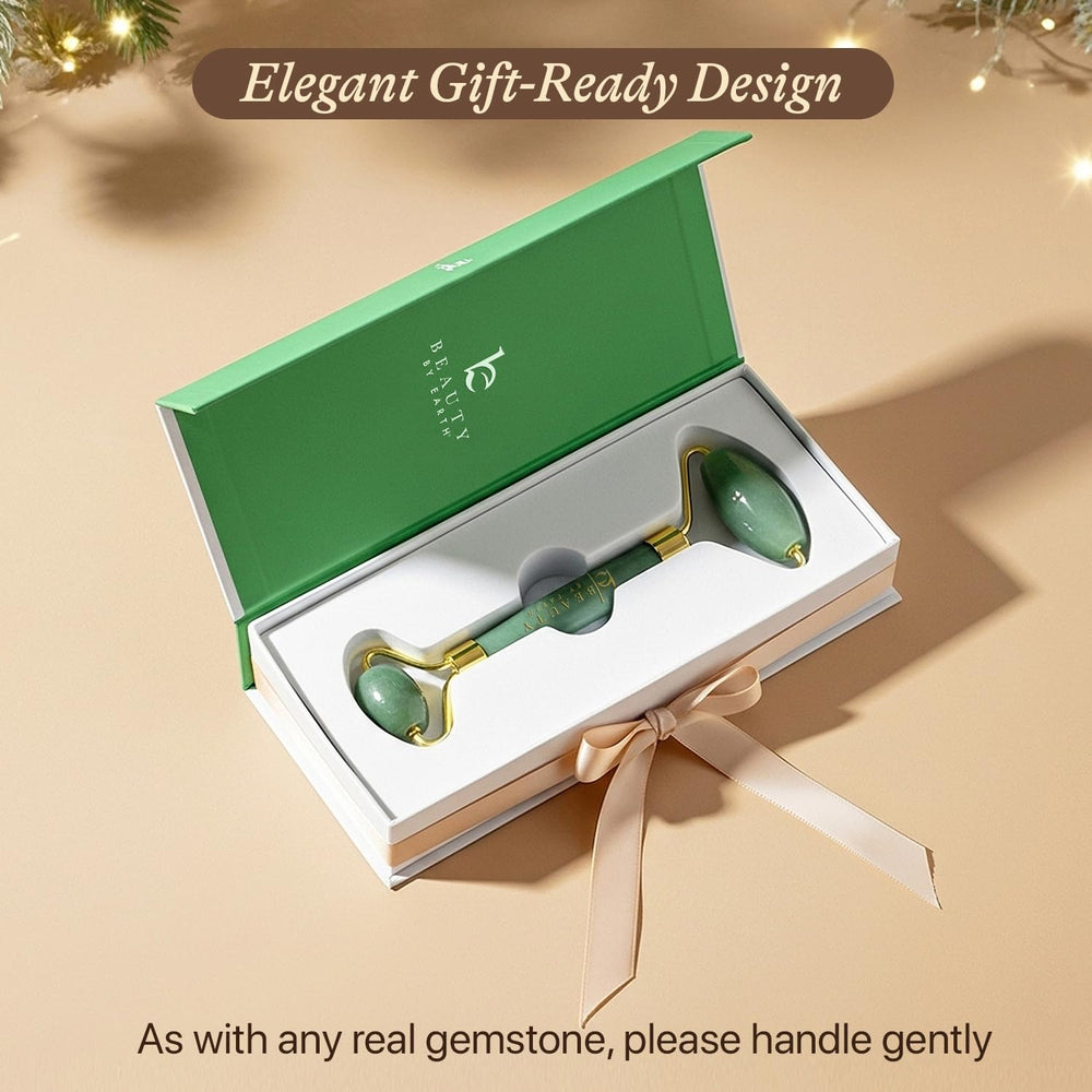 Beauty by Earth jade roller used with serums to boost absorption