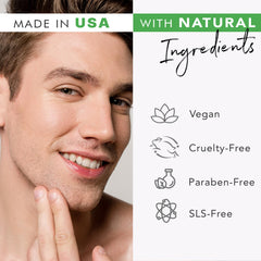 Beauty by Earth exfoliator closeup shows light natural scent enhancing morning skincare routine.
